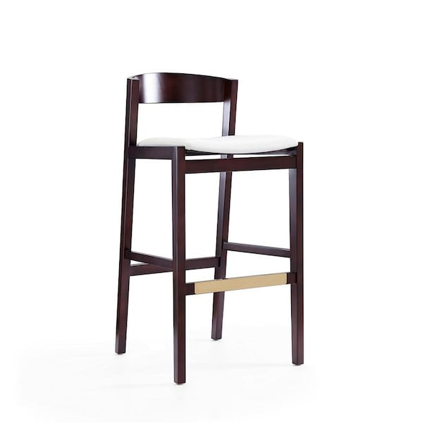 Celebracion Klismos Ivory & Dark Walnut Beech Wood Barstool 40.75 x 20 x 20.5 in. CE1810779 - main